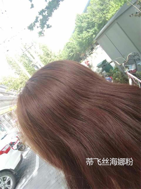 蒂飛絲酒紅色海娜粉染發(fā)效果